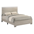 Best Quality Furniture Rustic Gray Beige Wood Panel Bed with LED Headboard