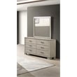 Best Quality Furniture Rustic Gray Beige Oak Wood Double Dresser with LED Mirror