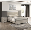 Best Quality Furniture Rustic Gray Beige Wood Bedroom Set with LED Lighting