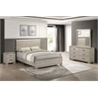 Best Quality Furniture Rustic Gray Beige Wood Bedroom Set with LED Lighting