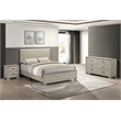 Best Quality Furniture Rustic Gray Beige Wood Bedroom Set with LED Lighting