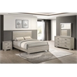 Best Quality Furniture Rustic Gray Beige Wood Bedroom Set with LED Lighting