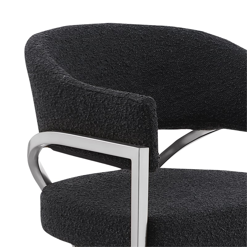 Best Quality Furniture Boucle Fabric Counter Stools with Silver Iron Chrome Base
