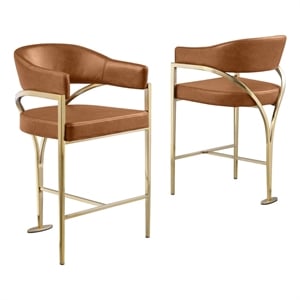 Best Quality Furniture Leathaire Counter Stools with Gold Iron Chrome Base