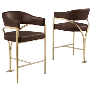 Best Quality Furniture Leathaire Counter Stools with Gold Iron Chrome Base