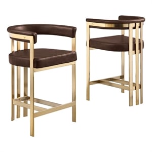 Best Quality Furniture Leathaire Counter Stools with Gold Iron Chrome Base