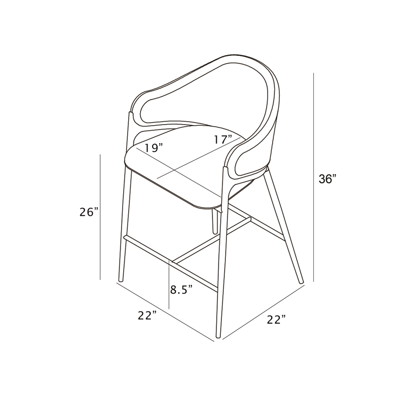 Best Quality Furniture Leathaire Counter Stools with Gold Iron Chrome Base