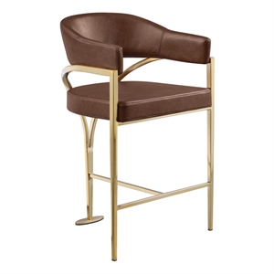 Best Quality Furniture Leathaire Bar Stool with Gold Iron Chrome Base
