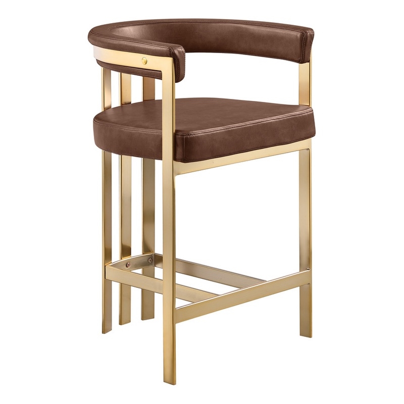 Best Quality Furniture Leathaire Bar Stool with Gold Iron Chrome Base