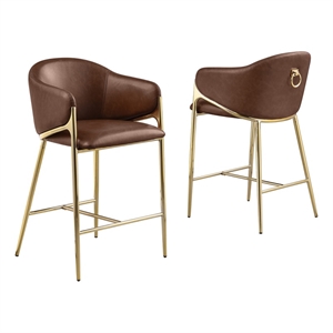 Best Quality Furniture Leathaire Bar Stool with Gold Iron Chrome Base