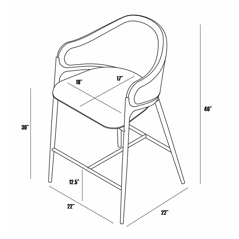 Best Quality Furniture Leathaire Bar Stools with Gold Iron Chrome Base