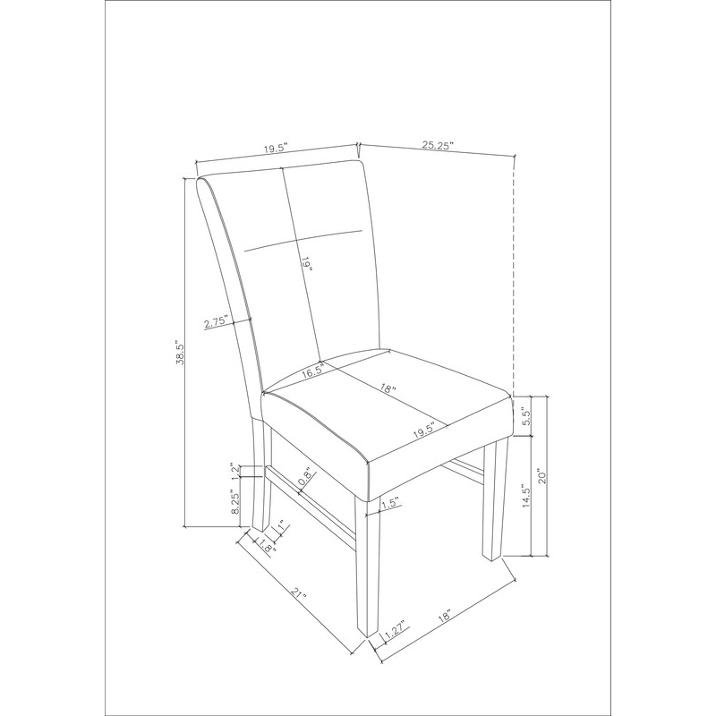 Best Quality Furniture Set of 2 Rustic Gray Wood Dining Chairs with Upholstery