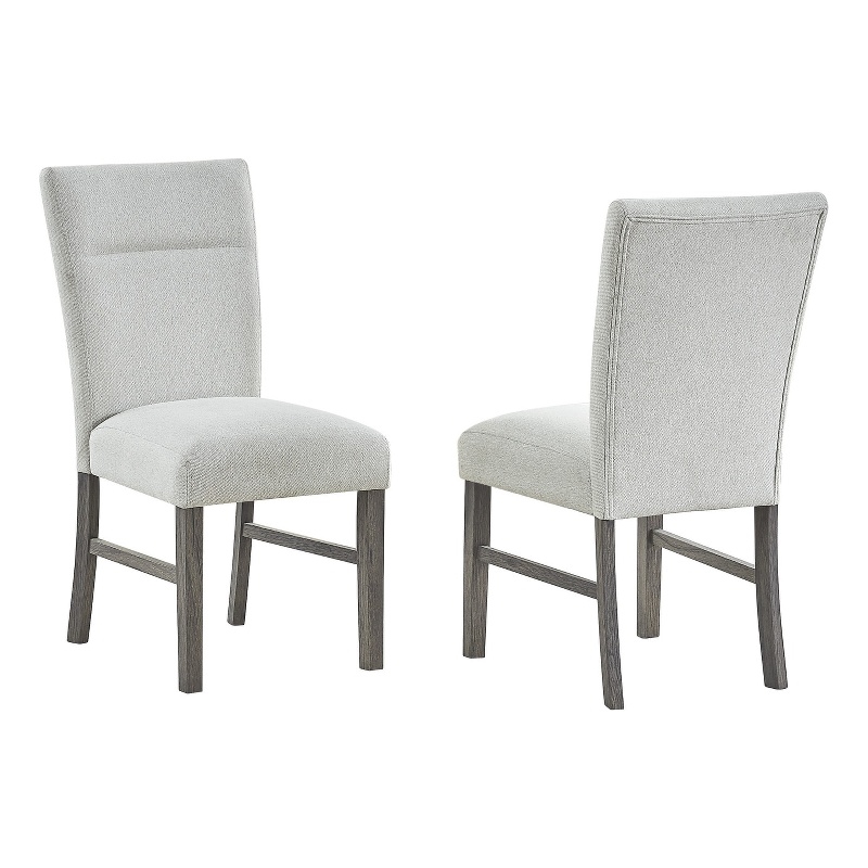 Best Quality Furniture Set of 2 Rustic Gray Wood Dining Chairs with Upholstery