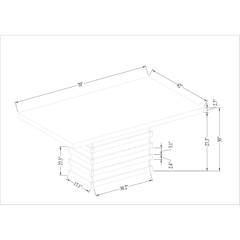 Best Quality Furniture Rustic Modern Gray Wood Dining Table with Pedestal Base