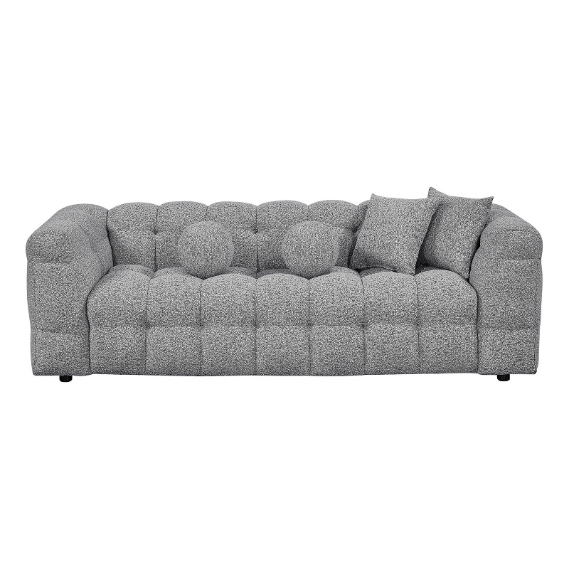 Best Quality Furniture 3 Seater Sofa in Rich Gray Boucle Fabric