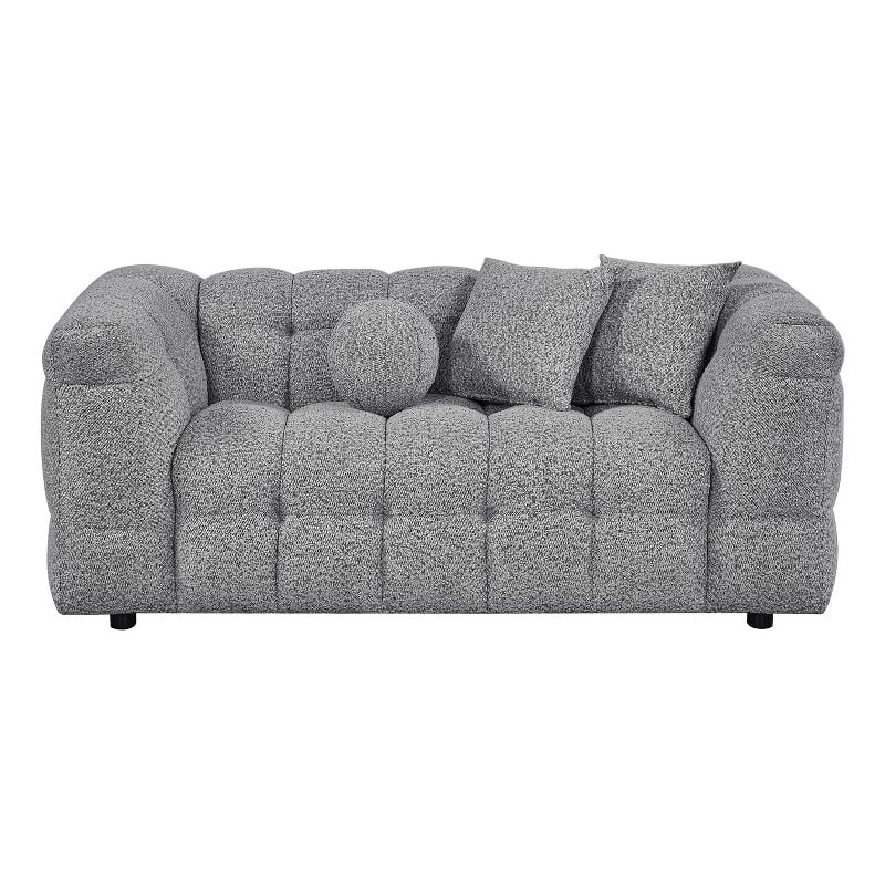 Best Quality Furniture 2 Seater Loveseat in Rich Gray Boucle Fabric