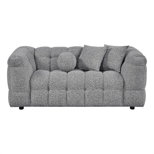Best Quality Furniture 2 Seater Loveseat in Rich Gray Boucle Fabric