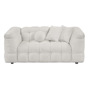 Best Quality Furniture 2 Seater Loveseat in Cream Boucle Fabric
