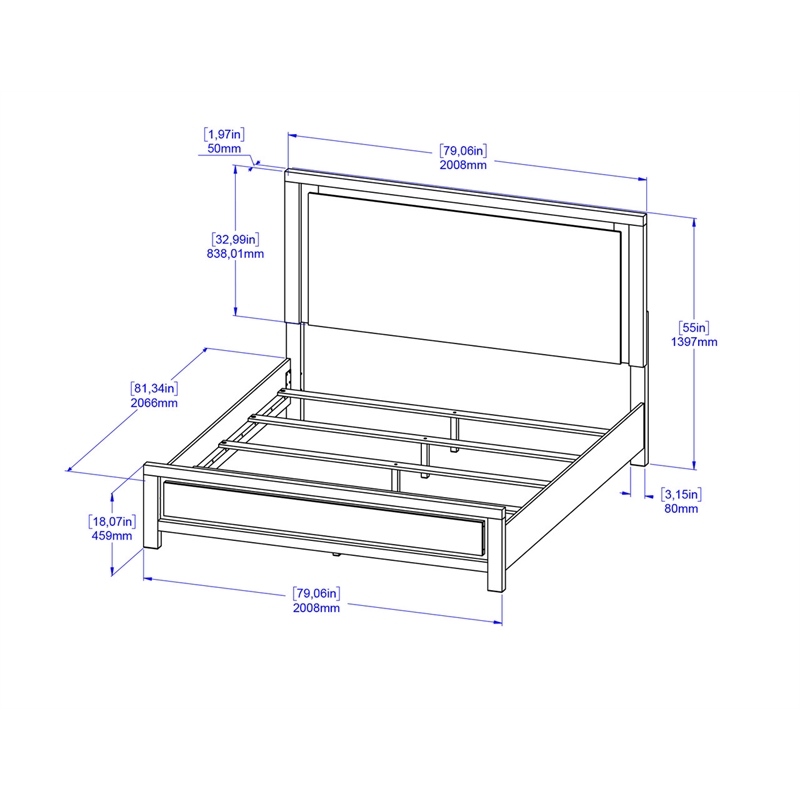 Best Quality Furniture Light Brown Oak Wood Bedroom Set with Charging Station