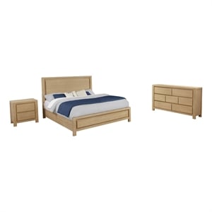Best Quality Furniture Light Brown Oak Wood Bedroom Set with Charging Station