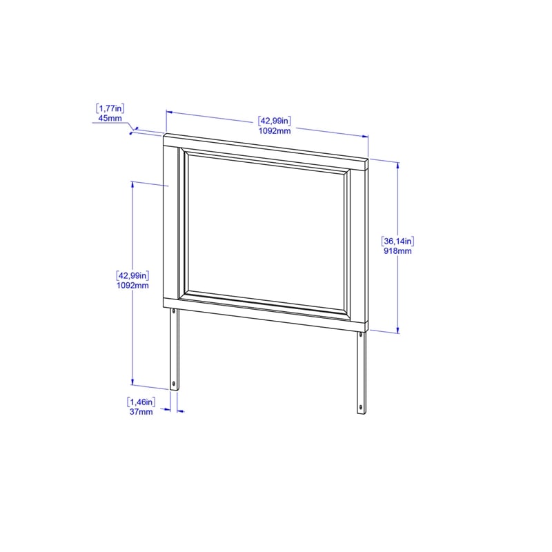 Best Quality Furniture Light Brown Oak Wood Dresser with Mirror
