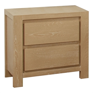 Best Quality Furniture Light Brown Oak Wood Nightstand with Charging Station