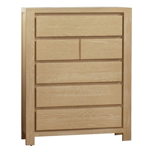 Best Quality Furniture Light Brown Oak Wood 6 Drawer Chest