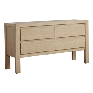 Best Quality Furniture Light Brown Oak Wood 4 Drawer Dining Server