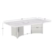 Best Quality Furniture 3pc White Marble Coffee Table Set with Stainless Steel