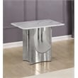 Best Quality Furniture White Marble End Table with Stainless Steel Base