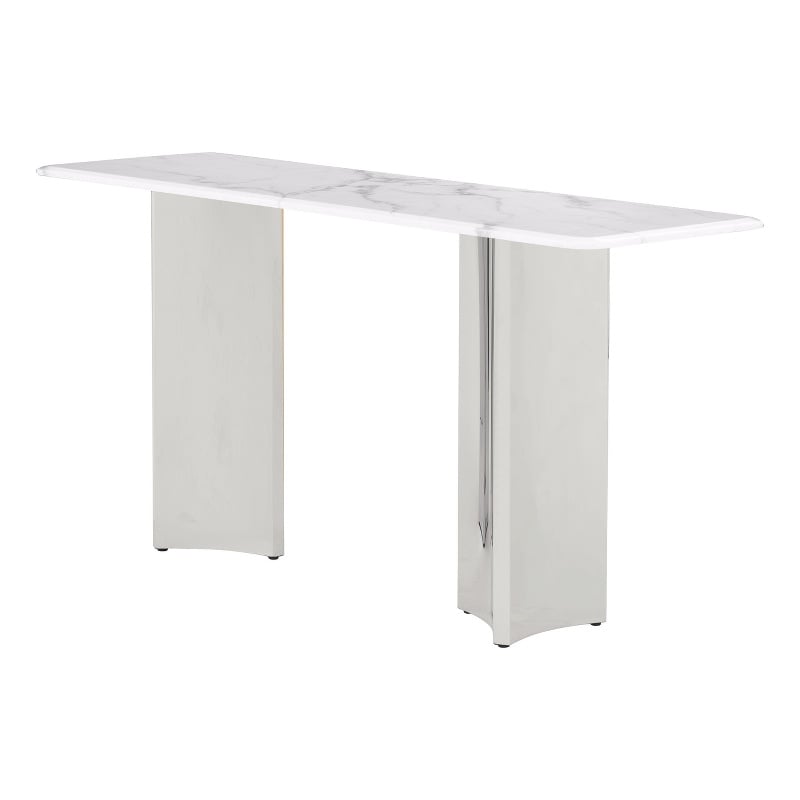 Best Quality Furniture White Marble Console Table with Stainless Steel Base