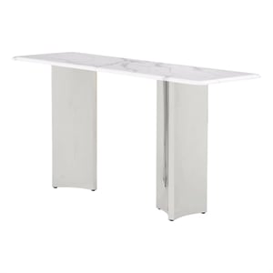 Best Quality Furniture White Marble Console Table with Stainless Steel Base