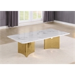 Best Quality Furniture White Marble Coffee Table with Stainless Steel Base