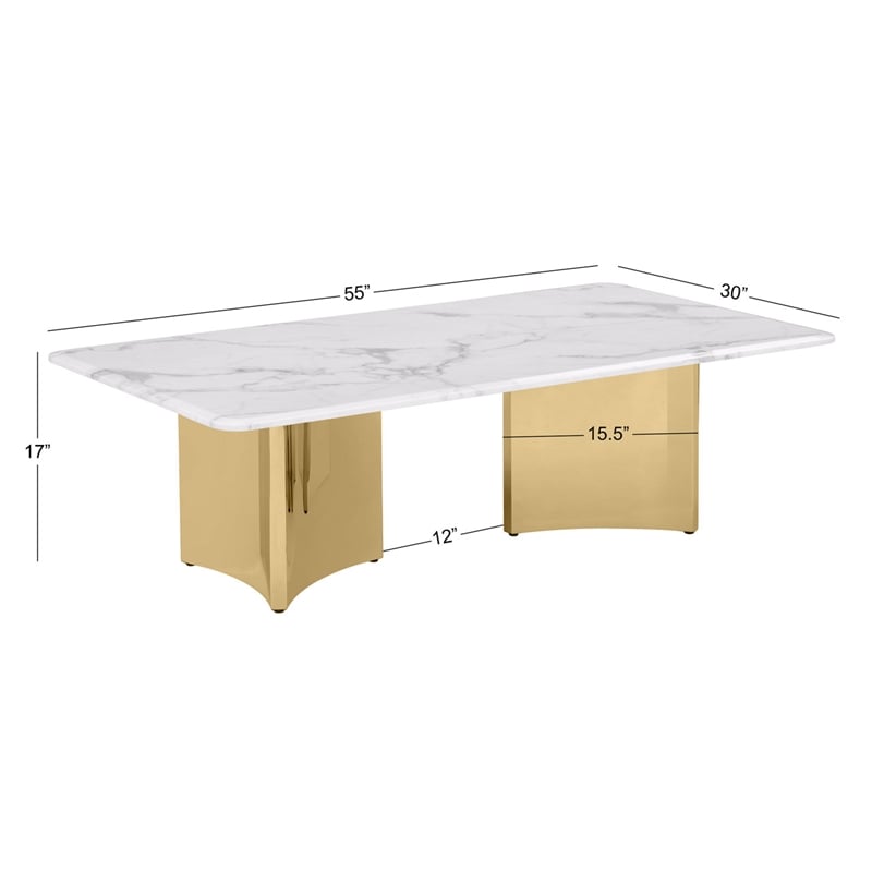 Best Quality Furniture White Marble Coffee Table with Stainless Steel Base