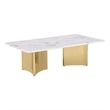 Best Quality Furniture White Marble Coffee Table with Stainless Steel Base
