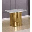 Best Quality Furniture White Marble End Table with Stainless Steel Base