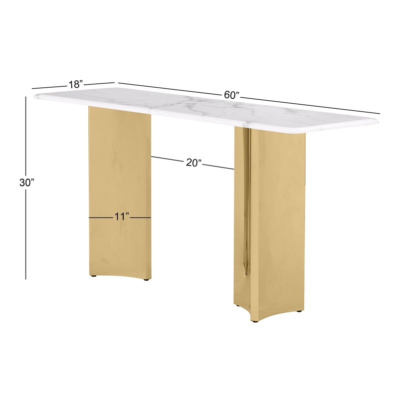 Best Quality Furniture White Marble Console Table with Stainless Steel Base
