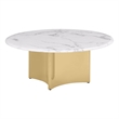 Best Quality Furniture White Marble Circular Coffee Table with Stainless Steel