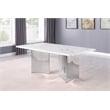 Best Quality Furniture 72 x 42 White Marble Dining Table with Stainless Steel