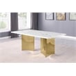 Best Quality Furniture 72 x 42 White Marble Dining Table with Stainless Steel