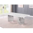 Best Quality Furniture 87 x 42 White Marble Dining Table with Stainless Steel