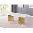 Best Quality Furniture 87 x 42 White Marble Dining Table with Stainless Steel