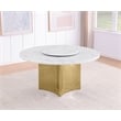 Best Quality Furniture 60 x 60 White Marble Dining Table with Lazy Susan