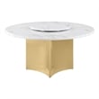 Best Quality Furniture 60 x 60 White Marble Dining Table with Lazy Susan