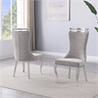 Best Quality Furniture Rich Gray Boucle Fabric Chairs with Silver Iron Frame