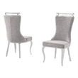 Best Quality Furniture Rich Gray Boucle Fabric Chairs with Silver Iron Frame