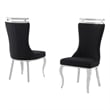 Best Quality Furniture Black Boucle Fabric Chairs with Silver Iron Frame