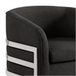 Best Quality Furniture Black Teddy Fabric Accent Chair with Silver Iron Base