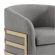 Best Quality Furniture Gray Teddy Fabric Accent Chair with Gold Iron Base
