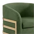 Best Quality Furniture Green Teddy Fabric Accent Chair with Gold Iron Base